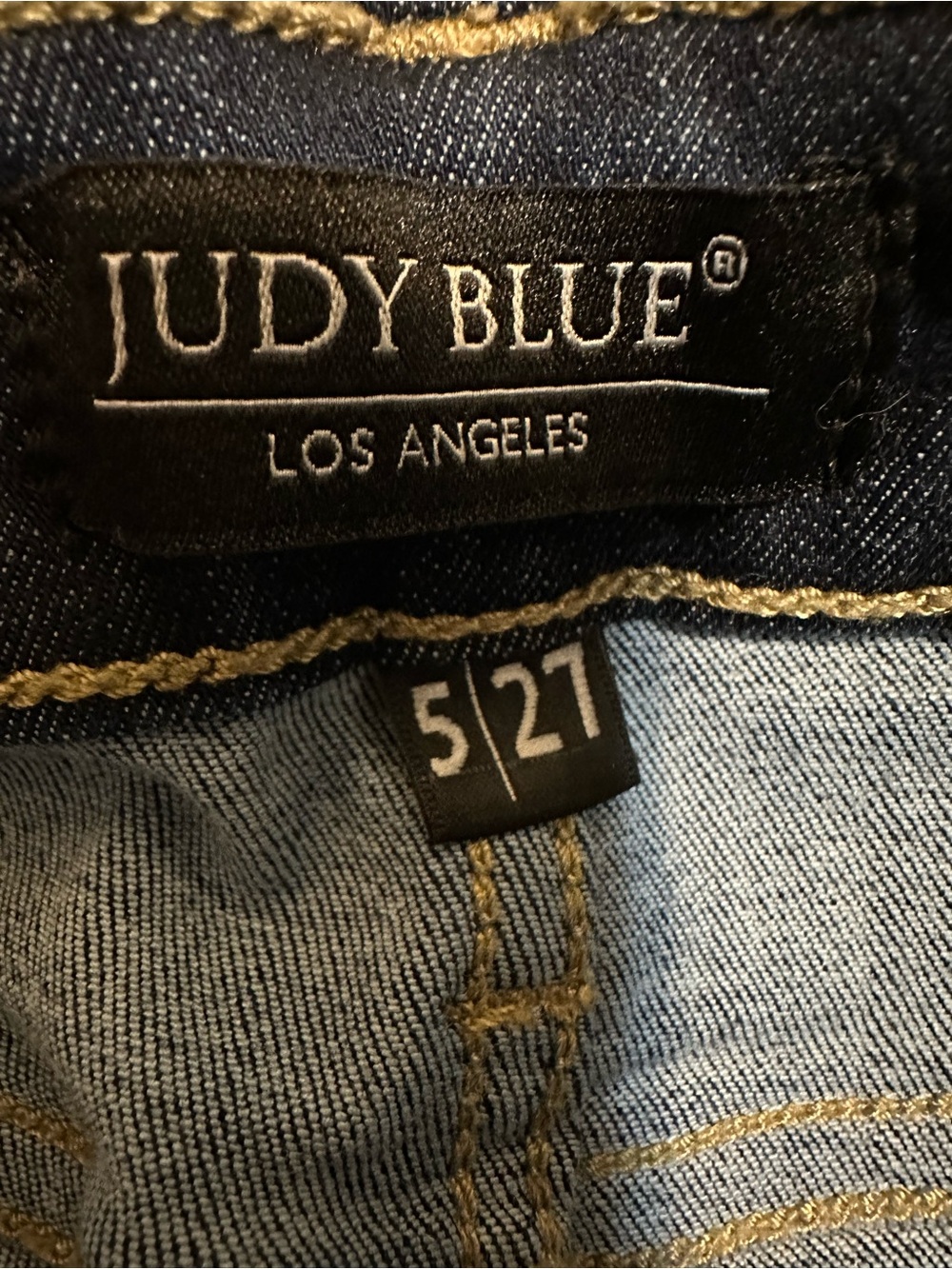 Judy Blue Dark Blue High-Rise Raw Hem Flare Jeans - Picture 5 of 7